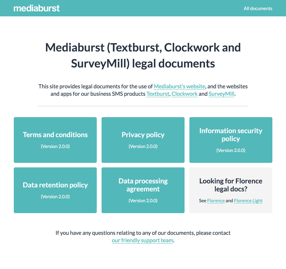 legal.mediaburst.co.uk terms microsite homepage